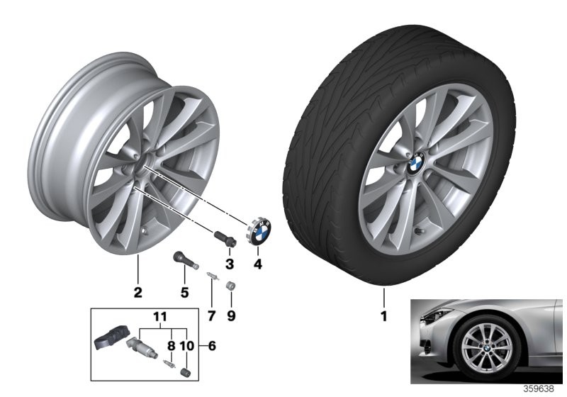 BMW BMW 경합금 휠, V-스포크 395 - 17''