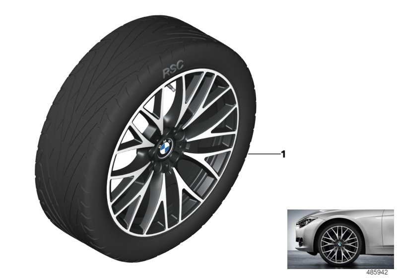 BMW BMW lichtmet.wiel kruisspaak 404 - 20''