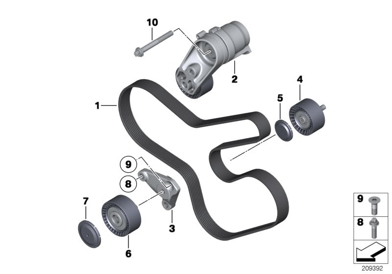 BMW Accionam.correia altern./AC/drt.assist.
