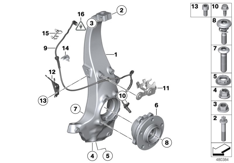 BMW Apoio oscilante/rolamento roda dianteira