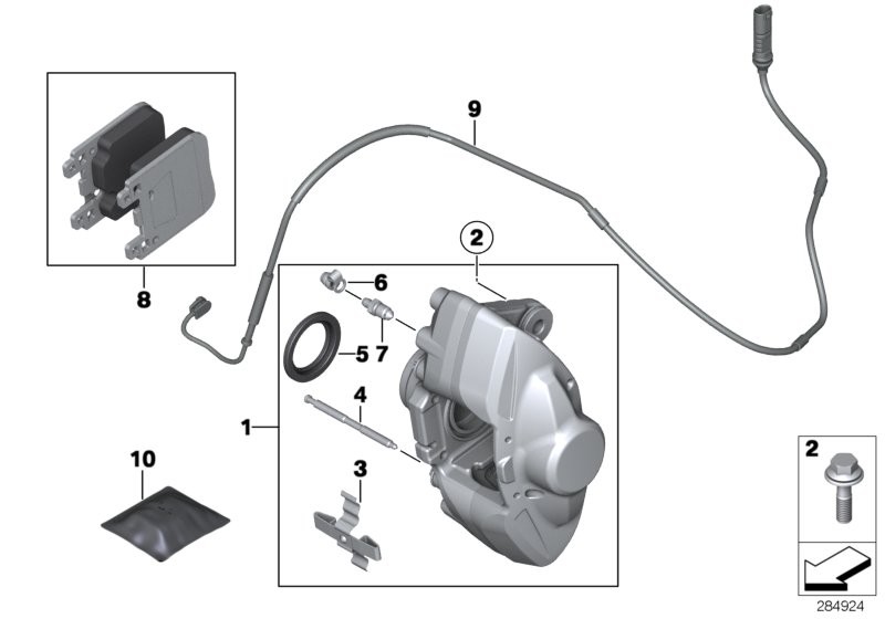 BMW Sensor pastilha de travão roda tras.