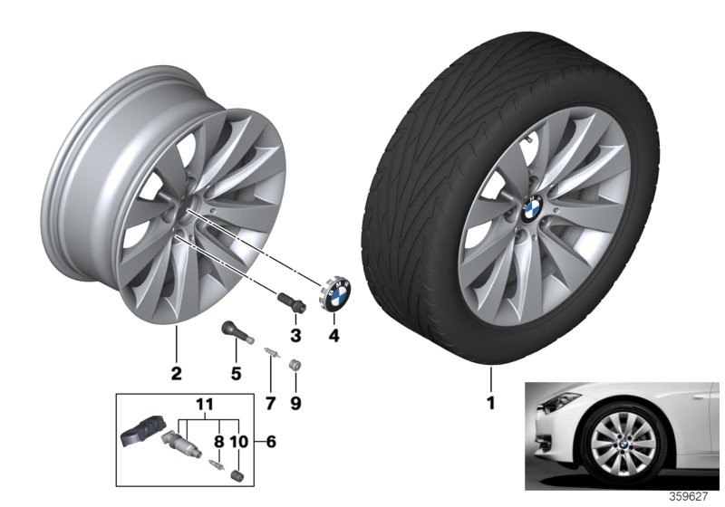 BMW Л/c диск BMW с V-обр.спиц.диз.413 - 17''