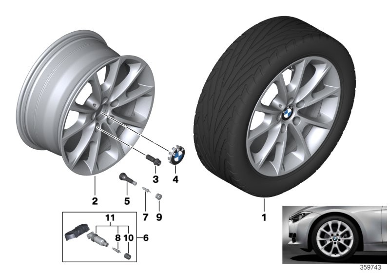 BMW Л/c диск BMW с V-обр.спиц.диз.398 - 18''