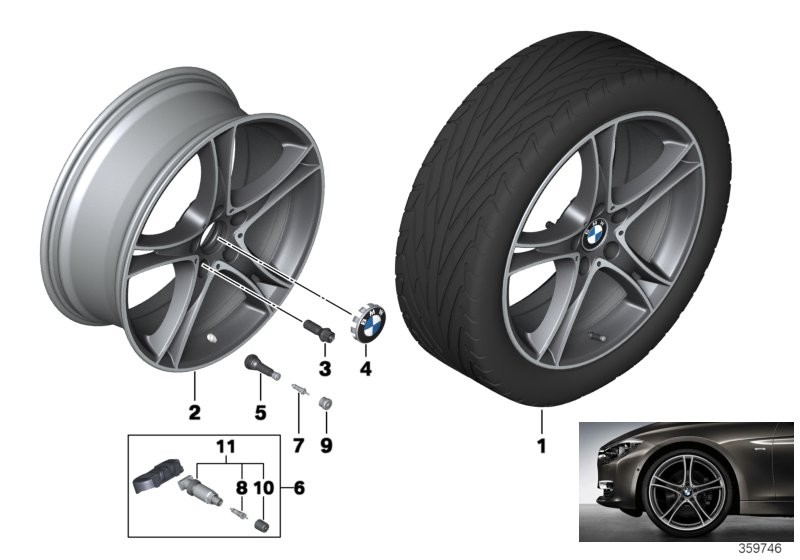 BMW BMW кол.с л/с диском сдв.спицы 361-20''