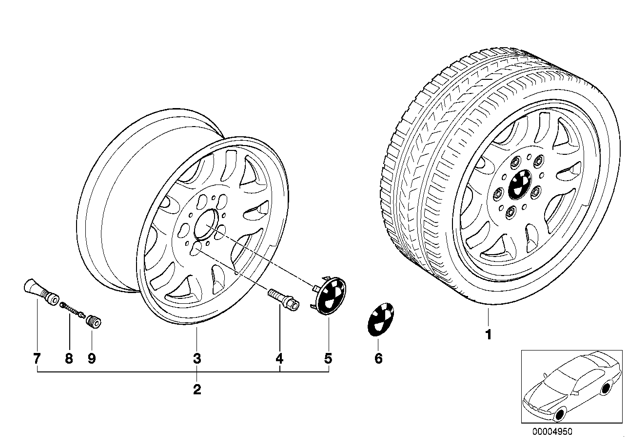 BMW กระทะล้อแบบ Double Spoke (แบบที่ 30)