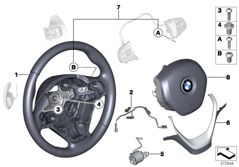 BMW 跑车方向盘 安全气囊 多功能 / 旋钮