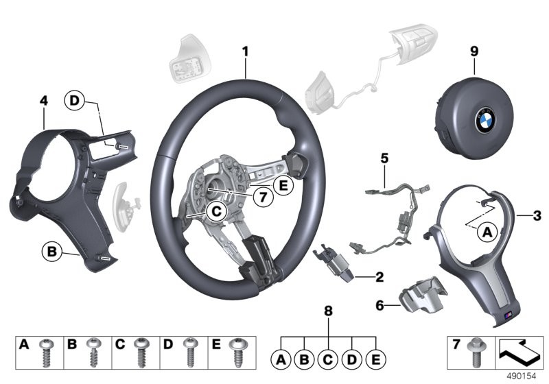 BMW M 跑车方向盘 安全气囊 皮革