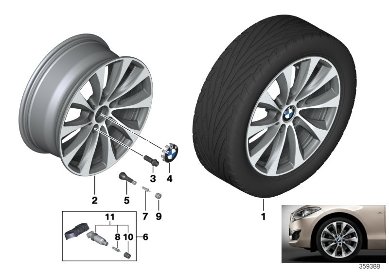 BMW BMW 轻质铝合金轮辋 V 型轮辐 387 - 18''